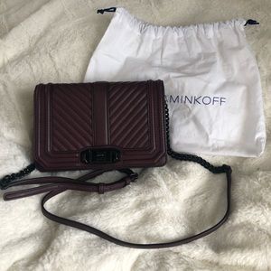 Chevron Quilted Small Love Bag w/ Duster